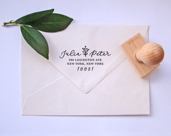 Return Address Stamp / Personalized Wedding Address Stamp / Calligraphy Stamp / Wedding Invitation / Custom Rubber Stamp / Wooden Stamp