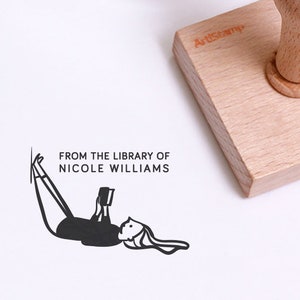 DALLA BIBLIOTECA Timbro Personalizzato, Timbro Exlibris, Timbro Libro Gomma, Timbro Personalizzato, Timbro Personale Unico, Sceau