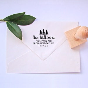 Familie adres stempel / retour adres stempel / cadeau voor nieuwe familie / gepersonaliseerde adres stempel / aangepaste rubberen stempel / houten stempel