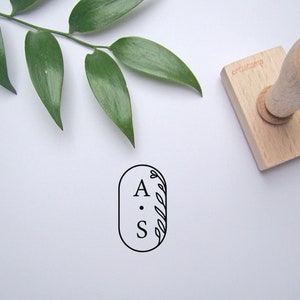 Stamp With The Bride&#39;s Monogram / Wedding Monogram Stamp /Custom Rubber Stamp / Personalized Monogram Stamp / Wooden Stamp