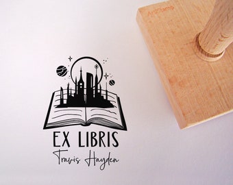 Book Stamp Ex Libris / Personalized Gift / Custom Rubber Stamp / Book Lover / Gift For Everybody