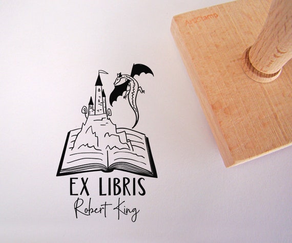 Ex Libris With Dragon 3d Personalized Gift For Romantic Etsy