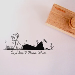 Customized Book Stamp For Her / Personalized Gift / Custom Rubber Stamp / Bookworm / Gift For Women / Gift For Girl / Ex Libris / Artistamp