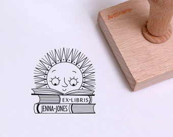 Ex Libris Book stamp / Personalized Gift / Custom Rubber Stamp / Book Lover / Artistamp