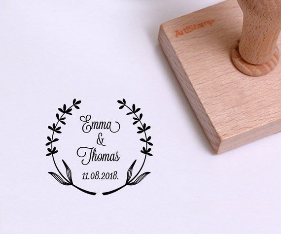 Wedding Invitation Stamp Save the Date Small Stamp Custom Stamp Personalized Name Rubber Stamp for Guest Favors Wedding Stamp Elegant