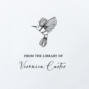 HUMMINGBIRD Da Biblioteca de Selos / Carimbo de Biblioteca Personalizado / Carimbo de Livro Personalizado / Ex Libris Personalizado / Carimbo de Borracha Personalizado / Presente da Mãe