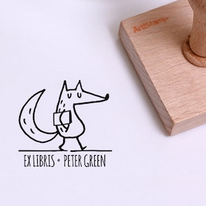 Timbre de nom personnalisé Ex Libris / Fox pour enfants / Timbre de livre personnalisé / Timbre animal