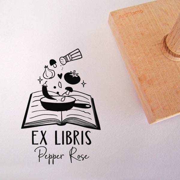 RECIPE BOOK Bookplate / Personalized Gift for Her / Custom Rubber Stamp / Gift For Chef / Gift For Mama