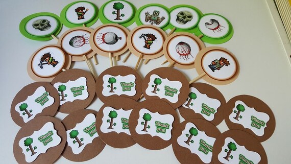 terraria inspired cupcake topper