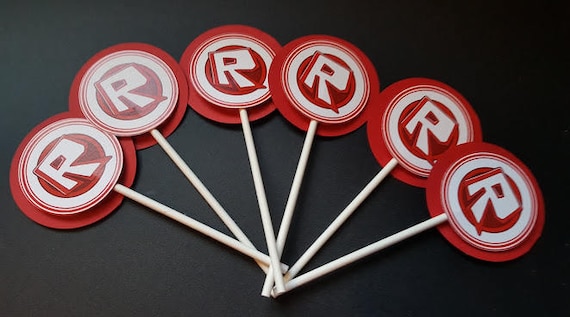 Combo 12 Cupcake Toppers Roblox Inspired Logo Party12 Thank You Cards Roblox Inspired Girl Roblox Boy Roblox Party Decor Roblox Happy Birth - 