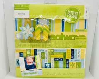 Summer Scrapbook Kit: 12x12 Papers, Stickers, Chipboard Embellishments (Over 105 Pieces)