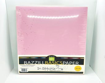Bazzill Basics In Stitch’z Cardstock – 32 Sheets Hearts Stars Flowers Scallops (12x12)