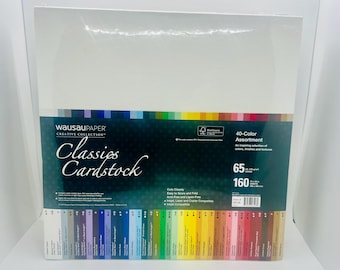 Wausau Paper Classics Cardstock 12x12 160 Sheets 40 Color Assortment Sealed Scrapbook Paper 65 lb Acid Free Lignin Free