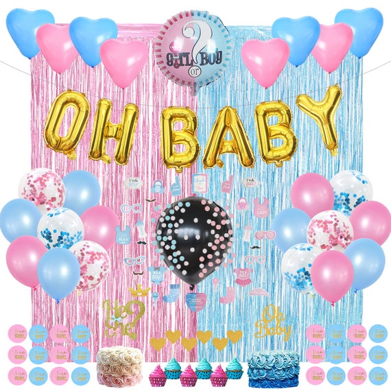 104 Piece Gender Reveal Balloon & Prop Decoration Kit by Your Party Box