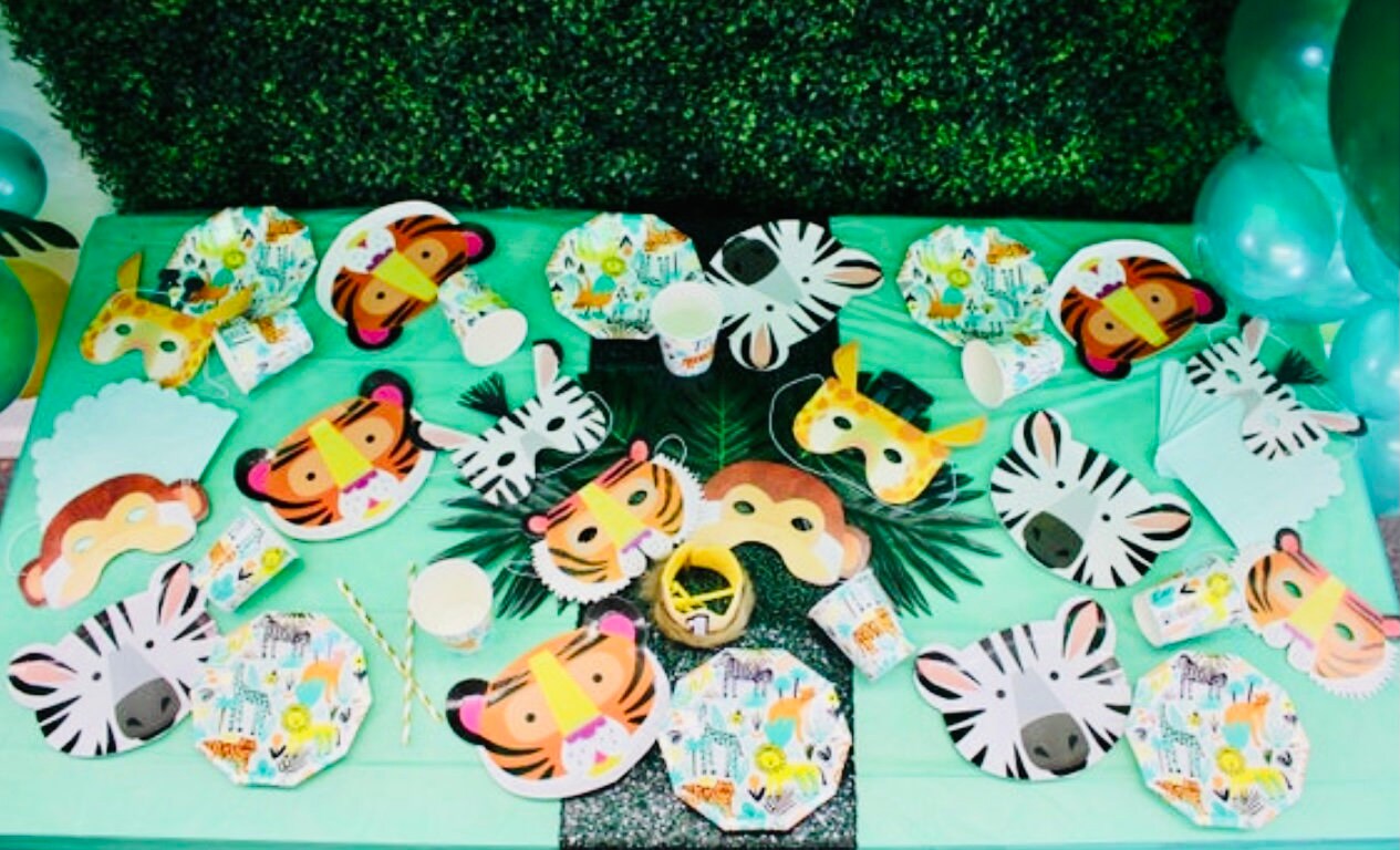 Wild Animals Paper Plates Zebra Paper Plates Tiger Paper Etsy