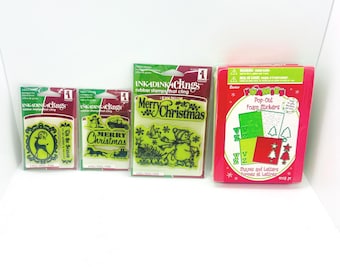 Christmas Craft Stamps & Foam Stickers: Card Making, Scrapbooking Supplies