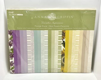 Anna Griffin Old Paris Palette Paper Pack: Decorative Cardstock for Crafts (11" x 14.5")