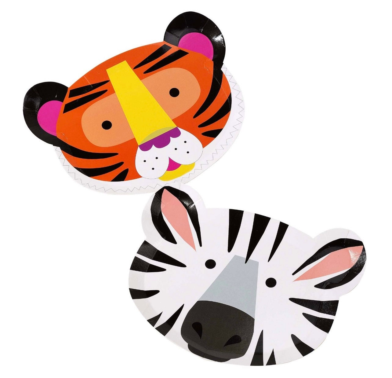 Wild Animals Paper Plates Zebra Paper Plates Tiger Paper Etsy