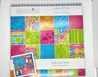 Occasions 12x12 Scrapbook Paper Pad | 40 Patterned Papers, 668 Punch-Outs