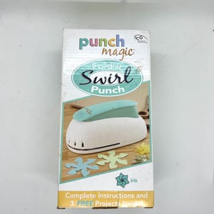 Punch Magic Fold-It Swirl Punch Iris Flower ICG Scrapbooking Tool w/ Box