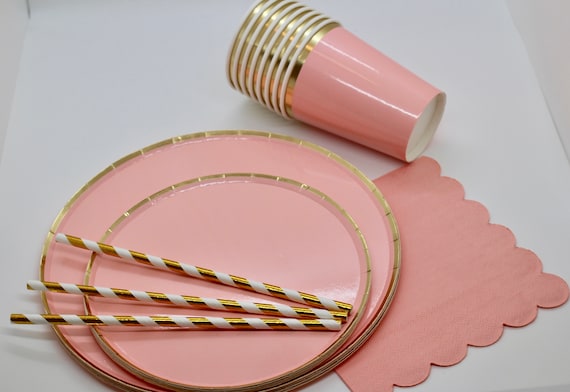 Pink paper cups and plates new arrivals