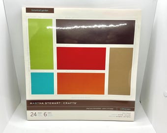 Martha Stewart Botanical Garden Paper Pad 12x12 Acid Free (24 Sheets, 6 Colors) - Retired 2007