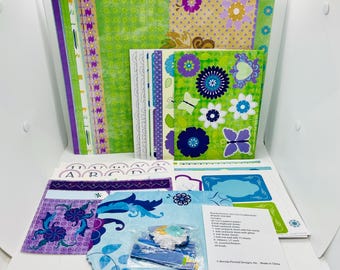 Brenda Pinnick Iris Scrapbook Kit 12x12 Complete Sealed 2008 Vintage Paper Crafts