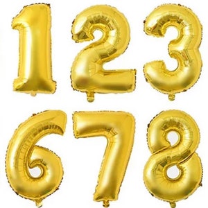 HUGE 40 Gold Foil Number Balloons Jumbo Number Balloons Gold Mylar Number Balloons Gold Birthday Numbers Huge Number Balloons image 1