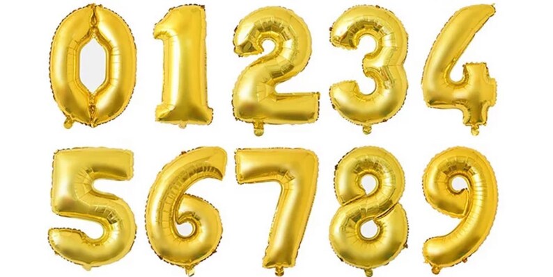 HUGE 40 Gold Foil Number Balloons Jumbo Number Balloons Gold Mylar Number Balloons Gold Birthday Numbers Huge Number Balloons image 1