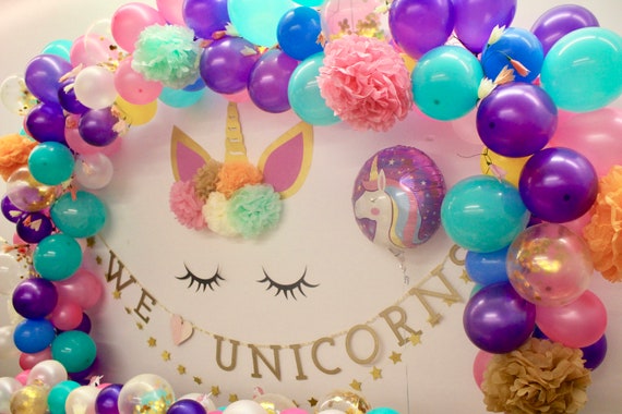 Unicorn Balloon Garland \\ Pink and Purple Balloon Garland \\ Unicorn Balloon Arch \\ Cotton Candy Balloon Garland \\ Barbie Balloon Garland Il_570xn