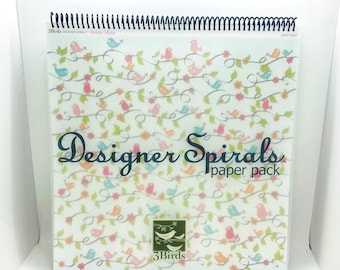 3 Birds Designer Spirals Paper Pack: Sweet Tweet Collection, 12x12 Scrapbook Card Making