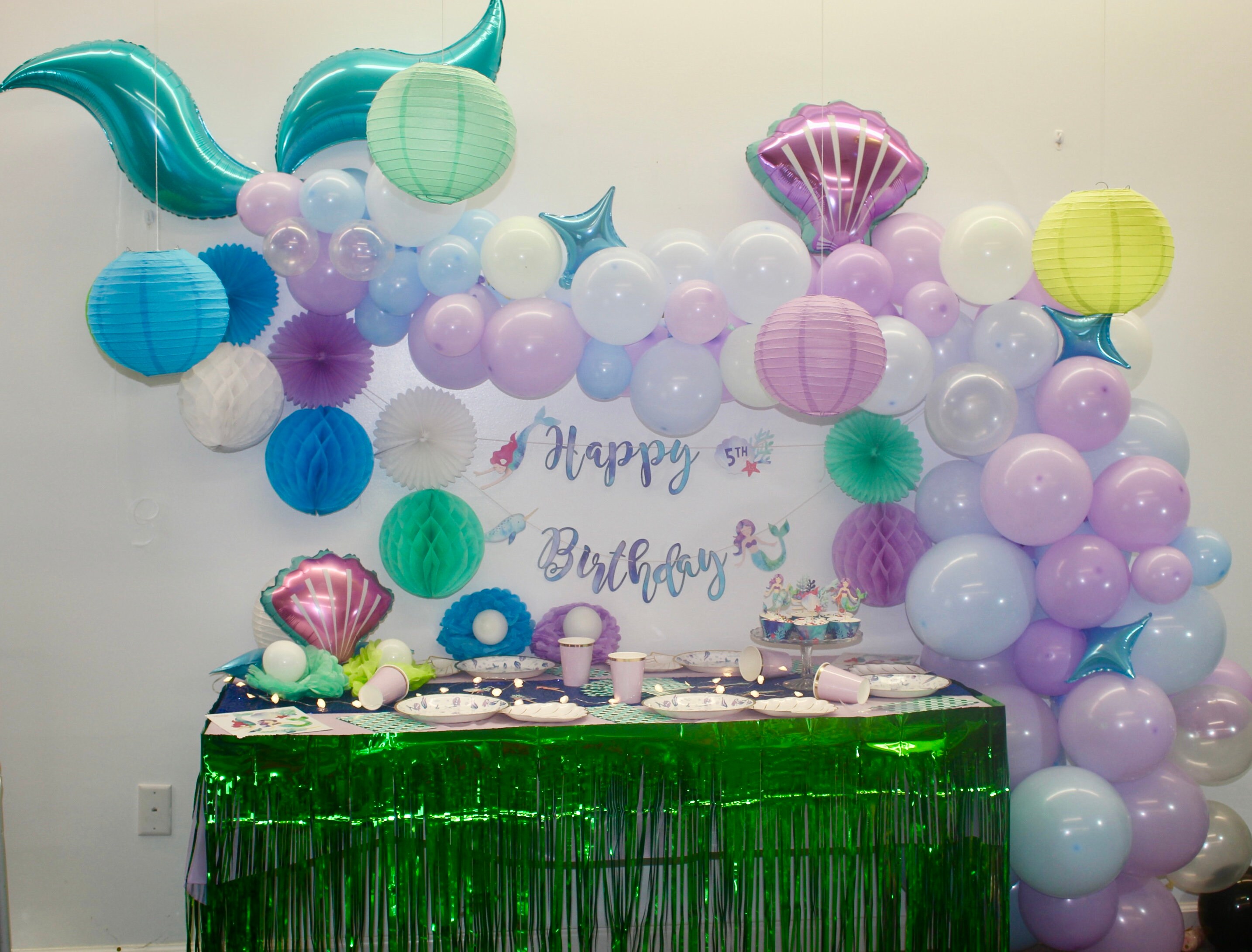 181 Piece Mermaid Party Box Mermaid Birthday Party Mermaid Party Balloons Mermaid Decorations Mermaid Plates Shell Plates