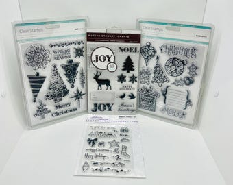Christmas Clear Stamp Bundle: Martha Stewart, Kaisercraft, Stampendous Card Making Supplies