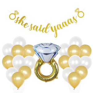 22 Piece She Said YAAAS Decoration Kit \\ Bride Decoration Kit \\ Gold Bridal Shower Decorations \\ Bach Party Supplies \\ She Said Yes