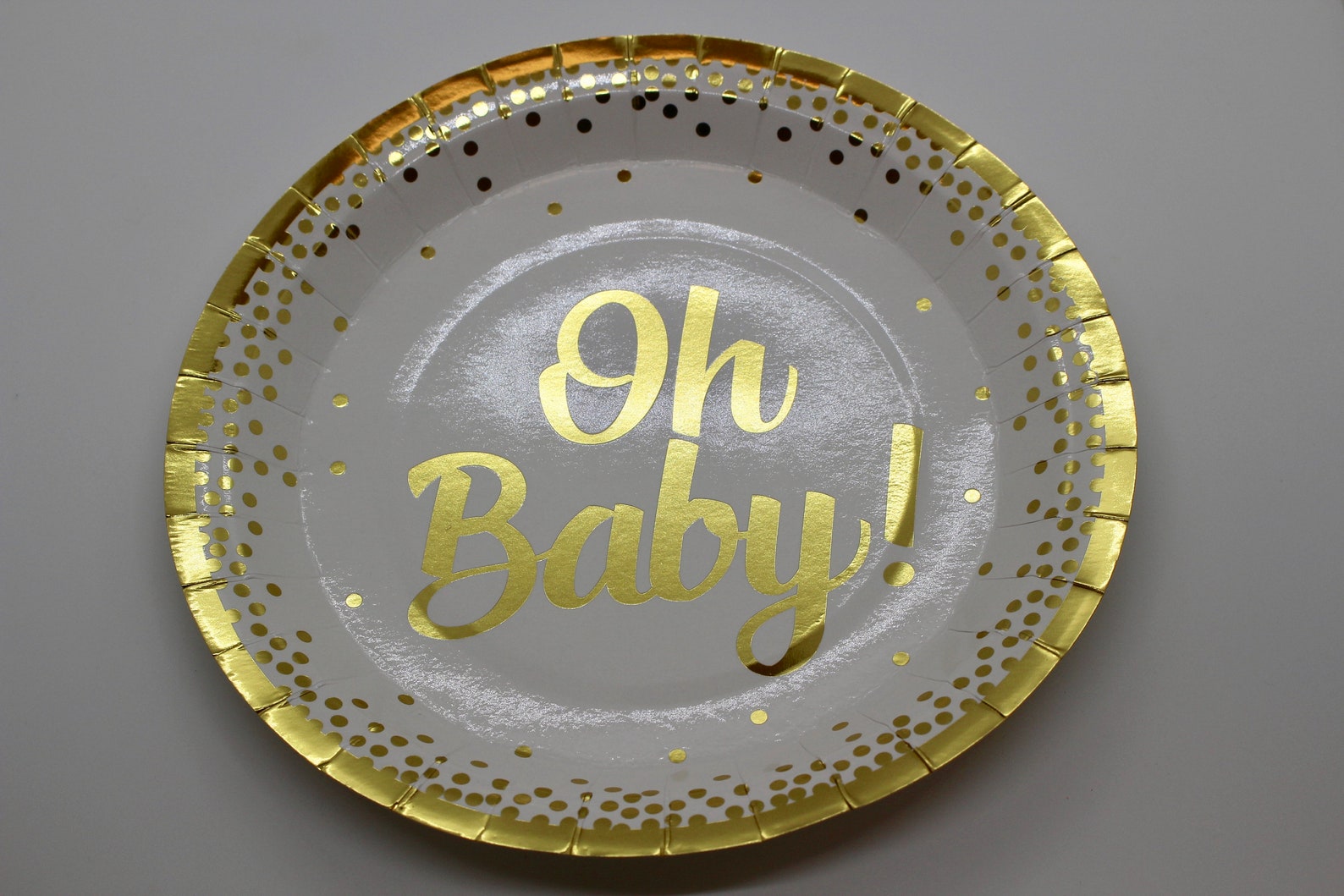 169 Piece Oh Baby Paper Plate Set Oh Baby Plates Gold Etsy France
