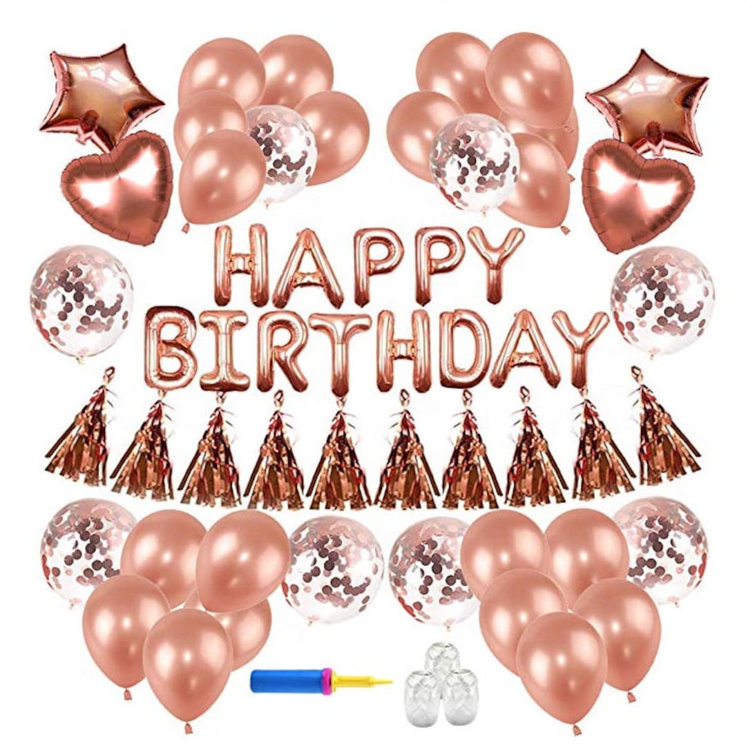 Rose Gold Birthday Decorations \\ Rose Gold Birthday Party \\ Rose Gold