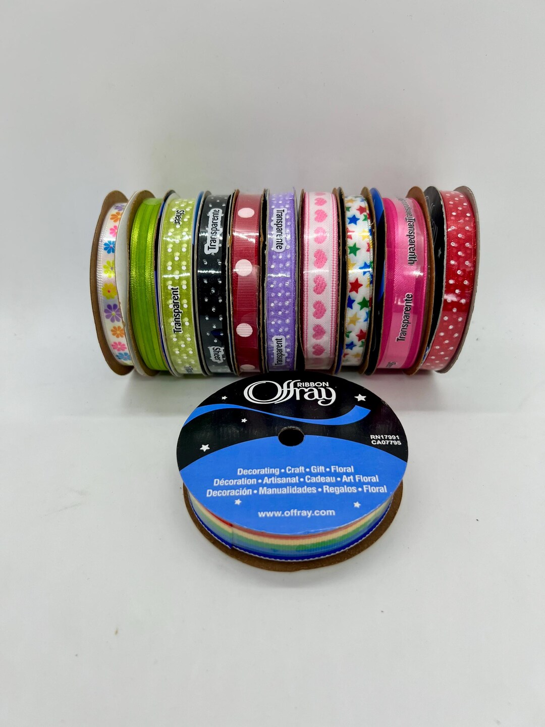 Offray Ribbon Colours Offray Ribbon Lot//mixed Colors and Patterns//scrapbooking Bundle - NEW ...
