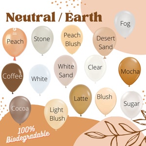 Biodegradable Neutral Earth Latex Balloons, 5", 11" & 17" White Sand, Desert Sand, Blush, Baby Shower, Neutral Party, Wedding, Balloon Arch