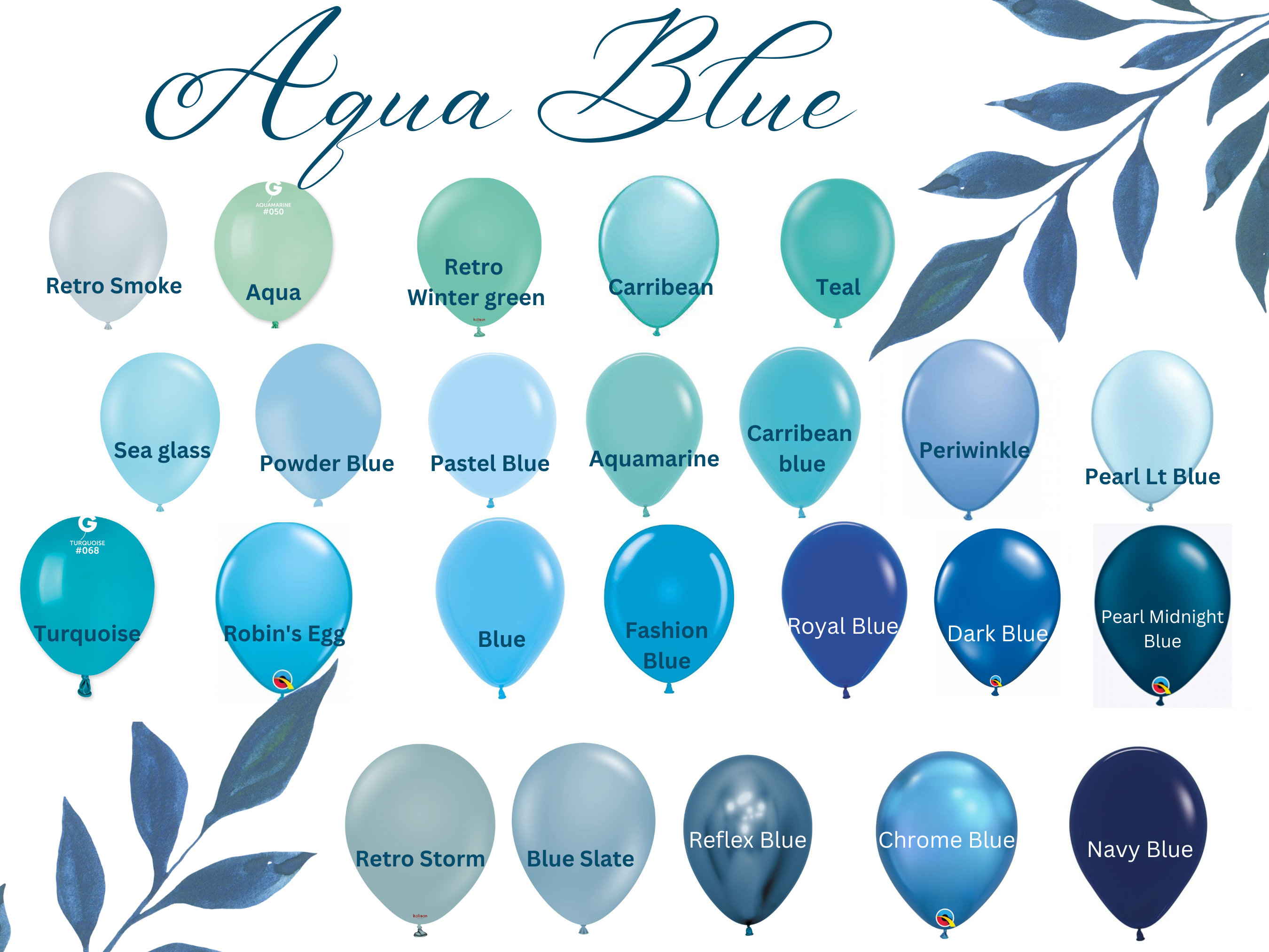 Blue Biodegradable Balloons, Dusty Blue Balloon Arch, Blue Slate