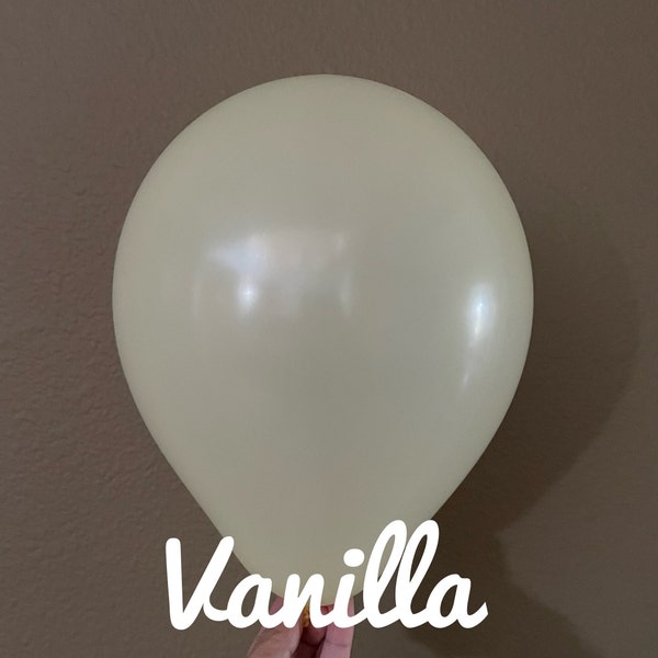 Vanilla Latex Balloon 5", 9", 11", Vanilla Light Yellow Balloons, Cream yellow, Vanilla Bridal Shower, Wedding, Retirement