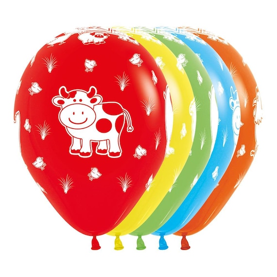 Farm Animals. Pig, Cow, Chicken, Sheep, Animal Balloons, Baby