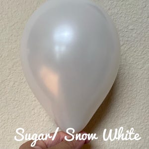 Sugar White, Snow White 11-inch Latex, Tuftex USA, Kalisam Pearlized White Latex, White wedding, Baby Shower, White Bridal shower