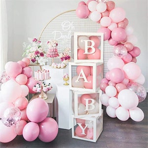 Baby Block Balloon Box with Balloons, Customize Colors of balloons, Baby storage box, Baby shower box, Balloon Box, Baby transparent box