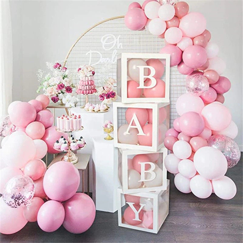 Wood Grain Brow Baby Shower Box Baby Balloon Boxes Party