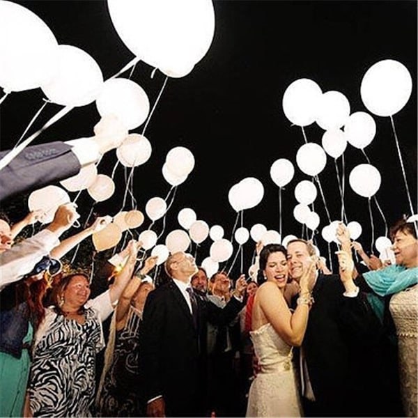 LED Light Up Balloons, White Balloons that Light Up, White LED Balloons, Glow Balloons, Wedding Decorations, Birthday light, Night Lights