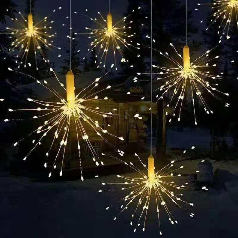 LED Starburst Fairy Lights Remote Control, Best Selling Hanging Starburst LED Lights Wedding Home Decor Remote Firework, Christmas,Firework image 3