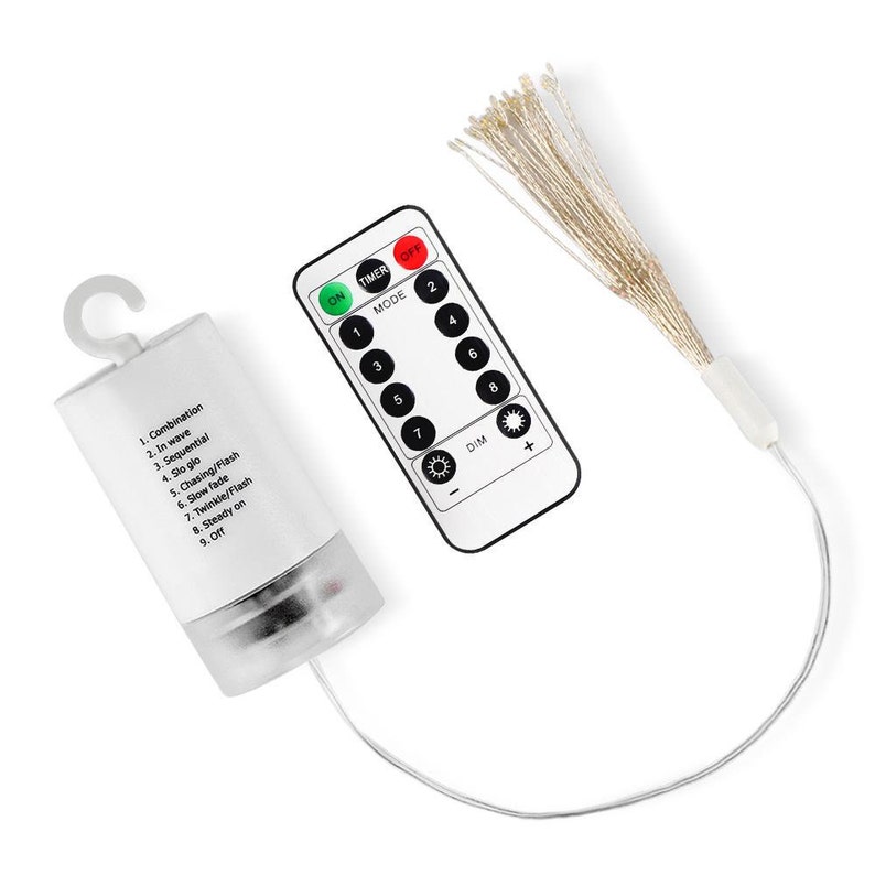 LED Starburst Fairy Lights Remote Controlhanging Copper Etsy