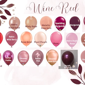 Biologisch abbaubare weinrote Latexballons, 5 &quot;, 11 &quot;, 17 &quot;&quot; , 24&quot;&quot; Burgund Hochzeit, Babyparty, Neutrale Party, Ballonbogen.&quot;