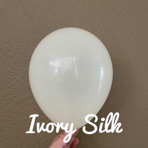 Ivory, Ivory Silk, Cream, Off white, Ivory, Light Ivory  5", 11  Inch Balloons, 11" latex balloons, Round Balloons Balloon, Wedding Balloons