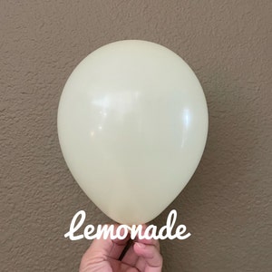 Lemonade 5&quot;,11&quot;,17&quot;&24&quot; Light Yellow TufTex USA Matte Yellow Latex Balloons, orange yellow, sunflower gold balloons, honey bee yellow